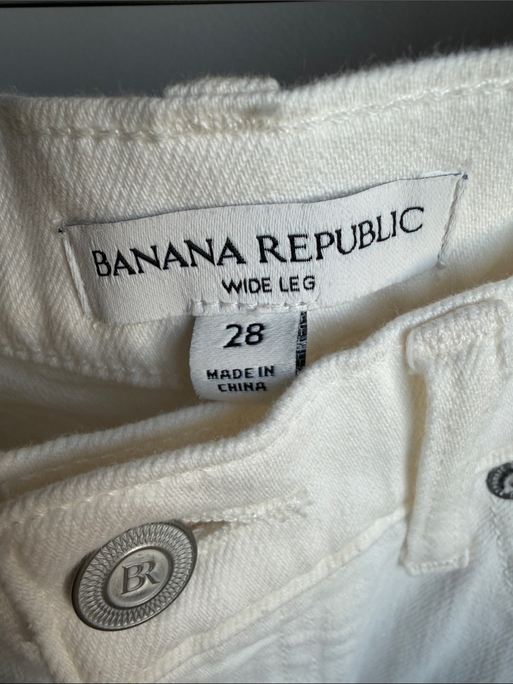 Banana Republic Cream Wide-Leg Jeans
